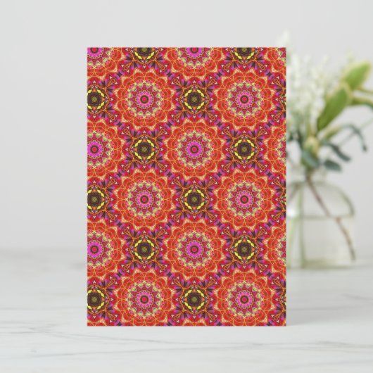 Red MANDALA  Einladung (Stehend Vorderseite)