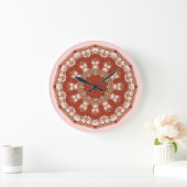 Red Mandala Extravagante Imitate Stitch Große Wanduhr (Zuhause)