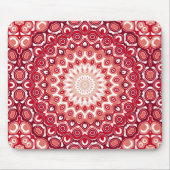 Red Mandala Medallion Bold Pattern Design Mousepad (Vorne)