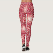 Red Mandala Muster in Fiery Gradient Leggings (Rückseite)