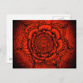Red Mandala Postkarte (Vorne/Hinten)