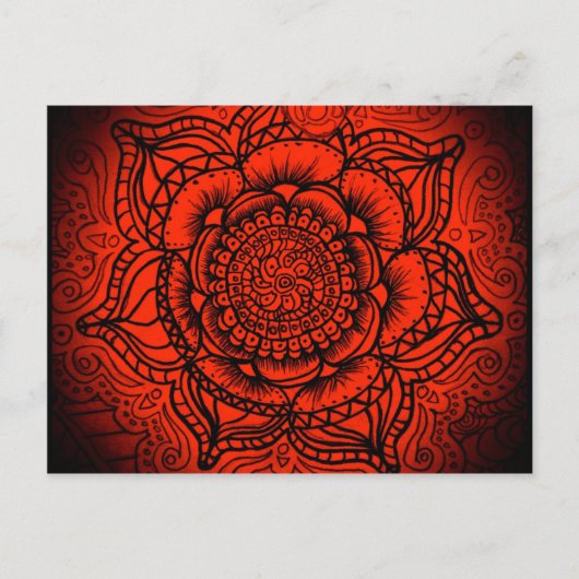 Red Mandala Postkarte (Vorderseite)