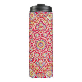 Red Mandala Vintag Indian Art Boho Thermosbecher
