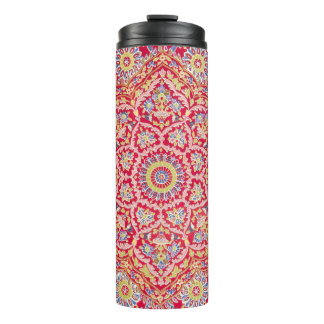 Red Mandala Vintag Indian Art Boho Thermosbecher