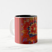 Red Mandala Zwei-Tonen-Tasse Zweifarbige Tasse (Vorderseite Links)