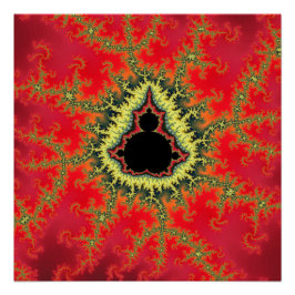 Red Mandelbrot Fraktal Poster