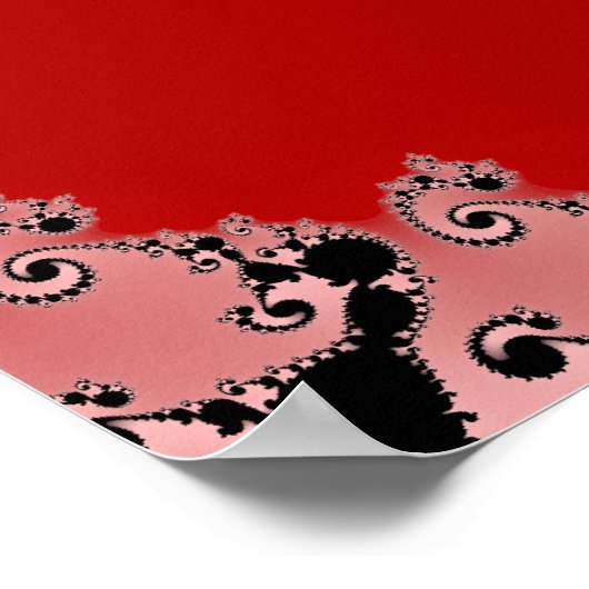 Red Mandelbrot Spiral Poster (Ecke)
