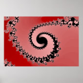 Red Mandelbrot Spiral Poster (Vorne)