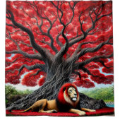 Red Maned Lion Duschvorhang (Vorderseite)