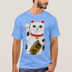 Red Maneki Neko Lucky Cat Retro Vintag Japanisch T-Shirt