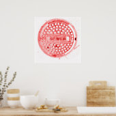 Red Manhole Cover Poster (Küche)