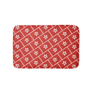 Red Map Kontur HONG KONG Flag Badematte