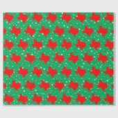 Red Map von Texas Pattern Weihnachten Geschenkpapier (Flach)