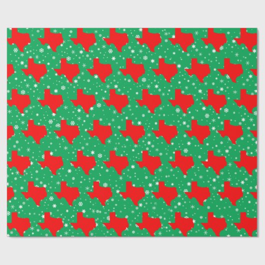 Red Map von Texas Pattern Weihnachten Geschenkpapier (Flach)