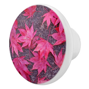 Red Maple Blätter Keramik Knob Keramikknauf