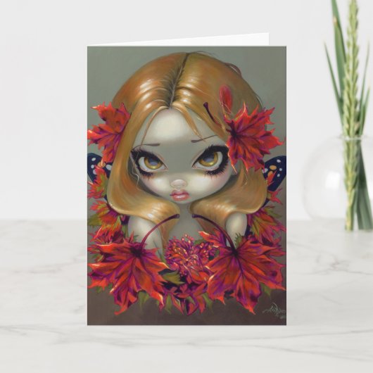"Red Maple Fairy" Grußkarte Karte (Vorderseite)