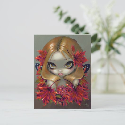 "Red Maple Fairy" Postkarte (Stehend Vorderseite)