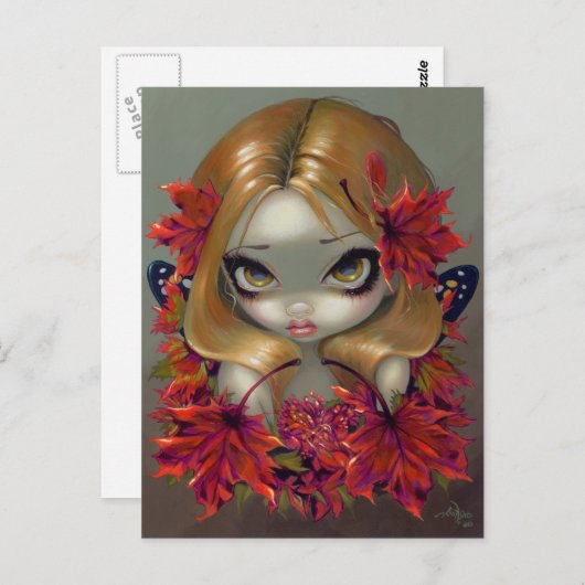 "Red Maple Fairy" Postkarte (Vorne/Hinten)