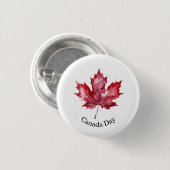 Red Maple for Canada Day themed Button (Vorne & Hinten)