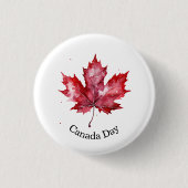 Red Maple for Canada Day themed Button (Vorderseite)