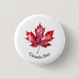 Red Maple for Canada Day themed Button