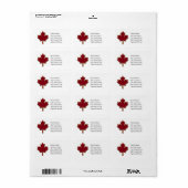 Red Maple Leaf Adressaufkleber (Vorne)