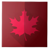 Red Maple Leaf auf Burgund Fliese (Vorderseite)