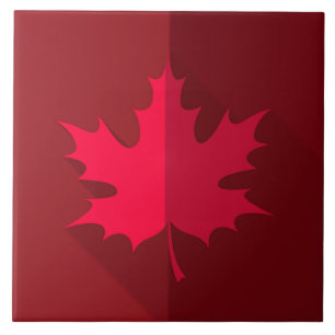 Red Maple Leaf auf Burgund Fliese