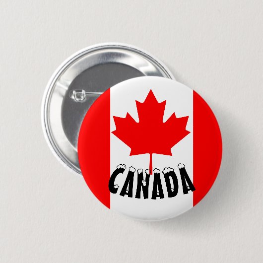Red Maple Leaf Canada Flag Button (Vorne & Hinten)
