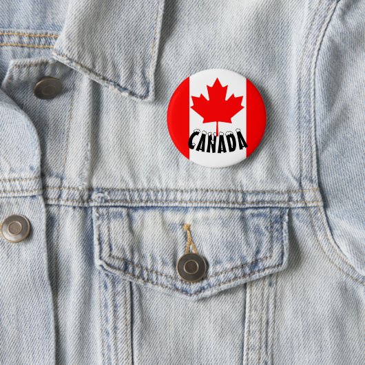 Red Maple Leaf Canada Flag Button (Beispiel)