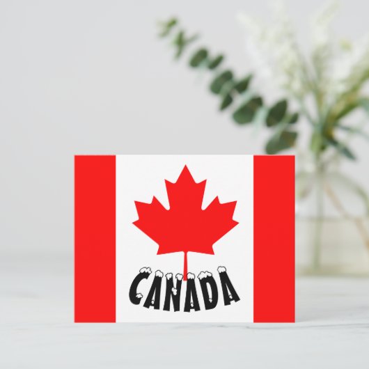 Red Maple Leaf Canada Flag Postkarte (Stehend Vorderseite)