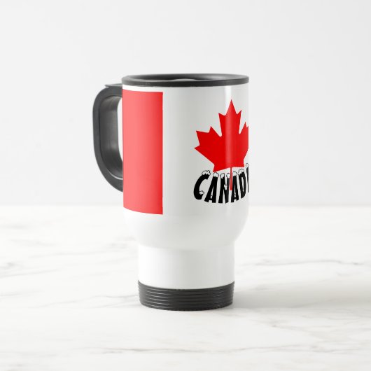 Red Maple Leaf Canada Flag Reisebecher (Vorderseite Links)
