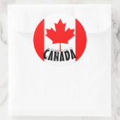 Red Maple Leaf Canada Flag Runder Aufkleber (Tasche)