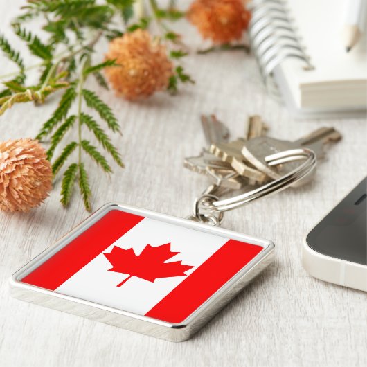 Red Maple Leaf Canada Flag Schlüsselanhänger (Seite)