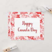 Red Maple Leaf Canada Symbol Happy Canada Day Karte (Vorderseite/Rückseite Beispiel)
