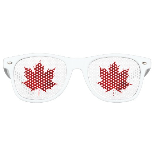 Red Maple Leaf Design Sonnenbrille (Vorderseite)