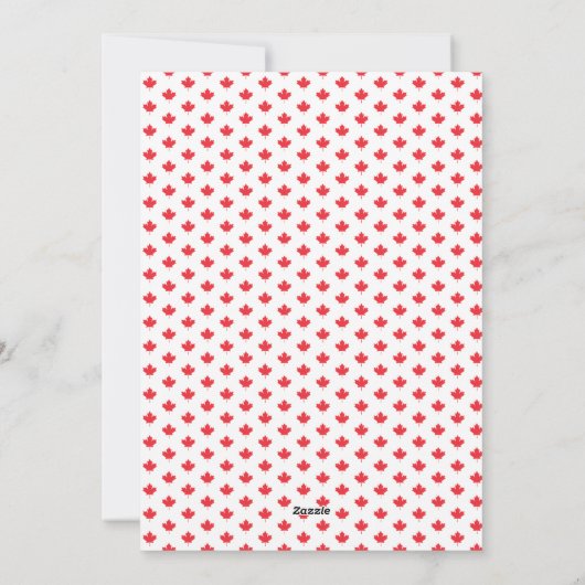 Red Maple Leaf Flag Canada Day Party Einladung (Rückseite)