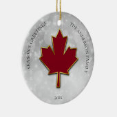 Red Maple Leaf Greetings Keramik Ornament (Rechts)