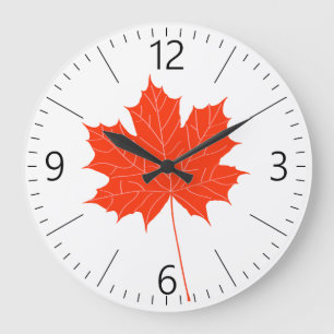 Red maple leaf große wanduhr