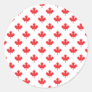 Red Maple Leaf Runder Aufkleber