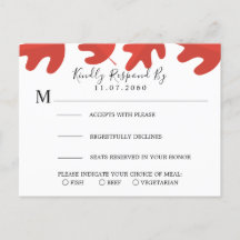 Red Maple Leaf Wedding RSVP Card