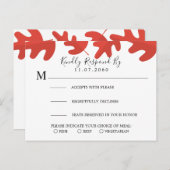 Red Maple Leaf Wedding RSVP Card Einladungspostkarte (Vorne/Hinten)