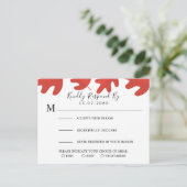 Red Maple Leaf Wedding RSVP Card Einladungspostkarte (Stehend Vorderseite)