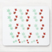 Red Maple Leaves & Mint Snowflakes Pattern Mousepad (Vorne)