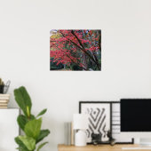 Red Maple Leaves on Tree Botancial Poster (Heimbüro)