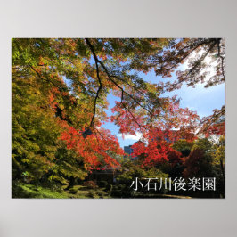 Red Maples im japanischen Garten Poster