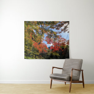 Red Maples im japanischen Garten Wandteppich