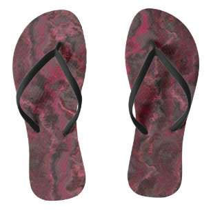 Red Marble Abstrakt Badesandalen