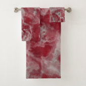 Red Marble abstrakt Badhandtuch Set (Insitu)