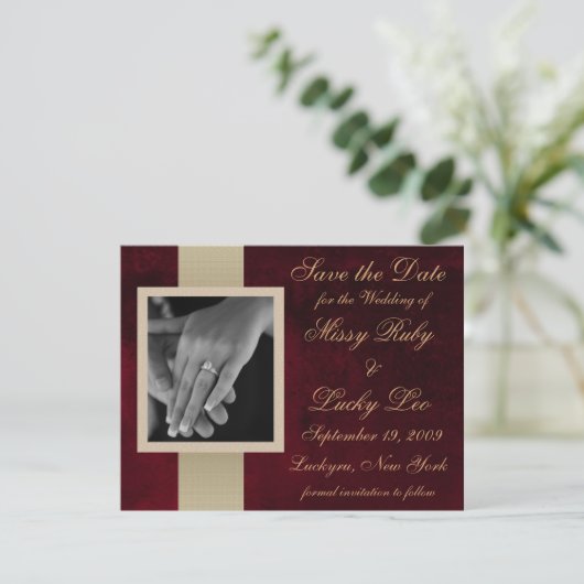 Red Marble Ankündigung Datum freihalten (Stehend Vorderseite)